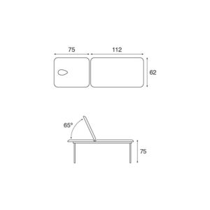 Ecopostural table de massage fixée en 2 plans C4520