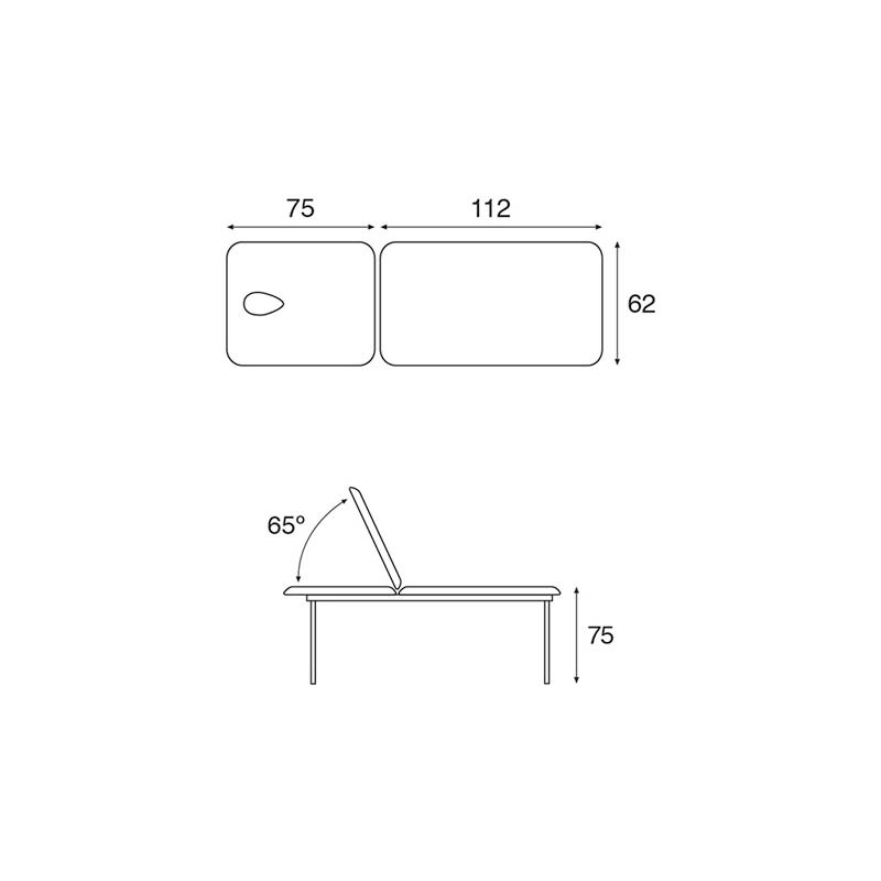 Ecopostural table de massage fixée en 2 plans C4520