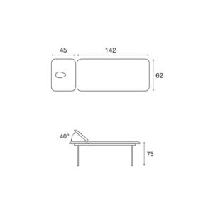 Ecopostural table de massage fixée en 2 plans C4575