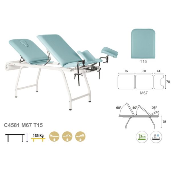 Table de gynécologie en 3 plans Ecopostural C4581