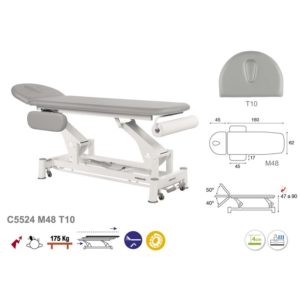 C5524 Ecopostural table de massage électrique en 2 plans