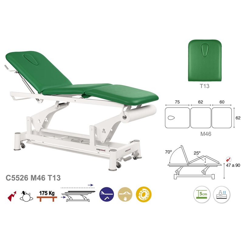 C5526 Ecopostural table de massage électrique en 3 plans