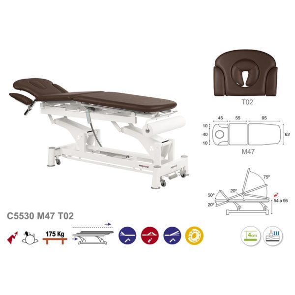 C5530 Ecopostural table de massage électrique en 3 plans