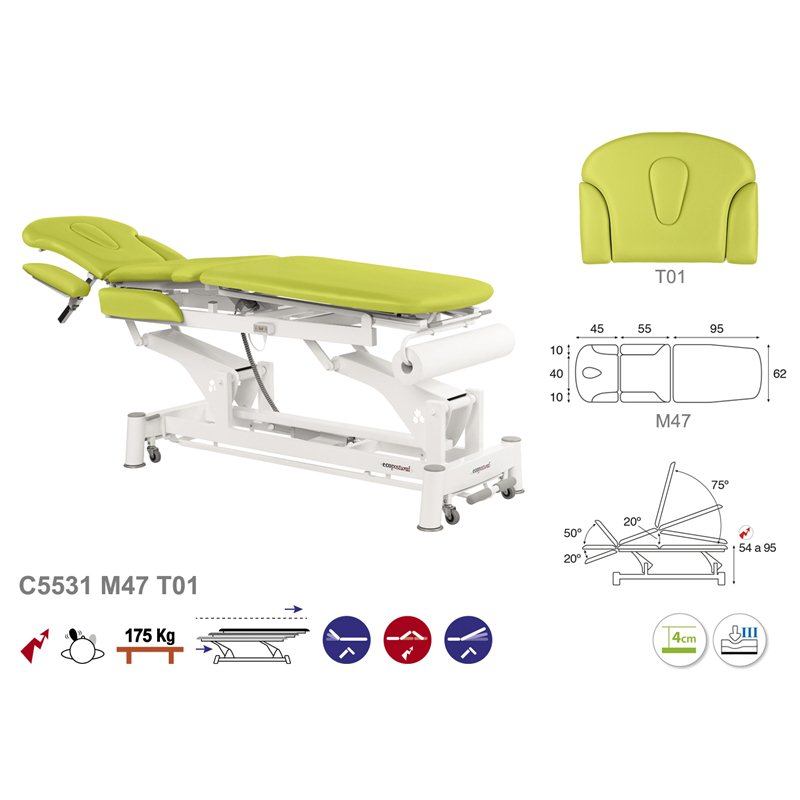 C5531 Ecopostural table de massage électrique en 3 plans