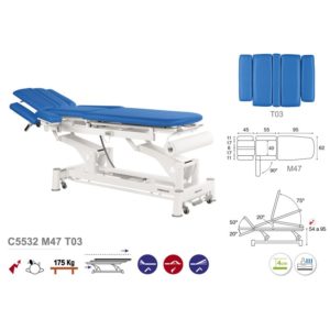 C5532 Ecopostural table de massage électrique en 3 plans