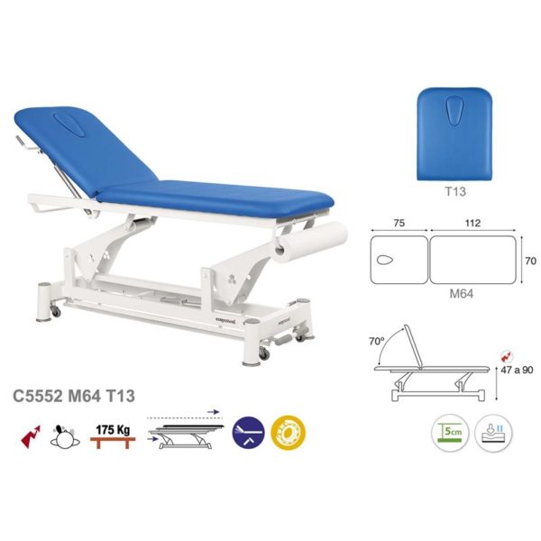 C5552 Ecopostural table de massage électrique en 2 plans