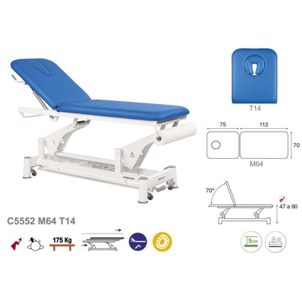 C5552 Ecopostural table de massage électrique en 2 plans