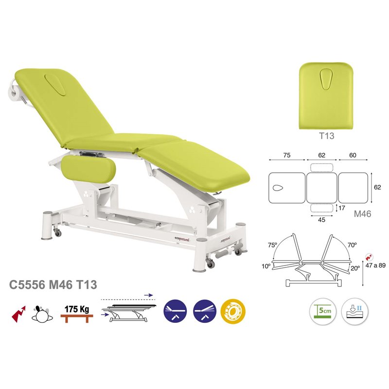 C5556 Ecopostural table de massage électrique en 3 plans