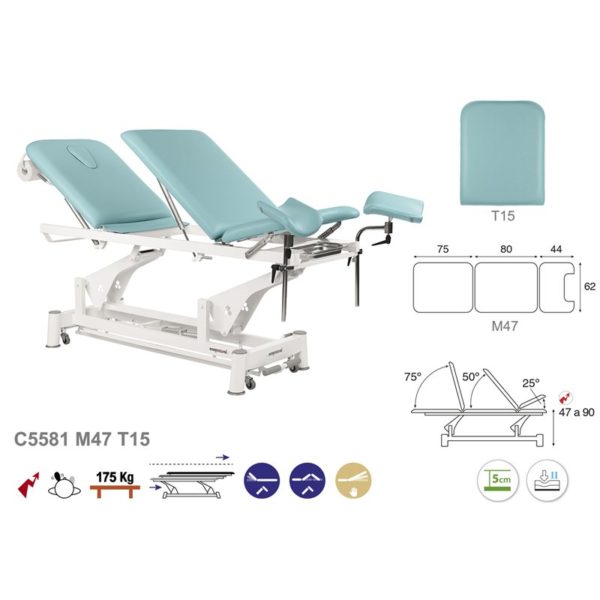 Table de gynécologie en 3 plans Ecopostural C5581