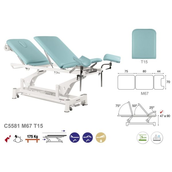 Table de gynécologie en 3 plans Ecopostural C5581