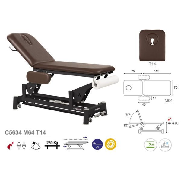 C5634 Ecopostural table de massage électrique hydraulique en 2 plans