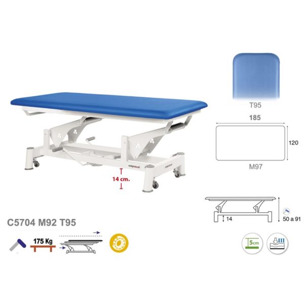C5704 Table de massage bobath en 1 plan Ecopostural