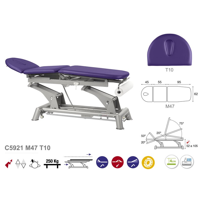 C5921 Ecopostural table de massage électrique en 3 plans