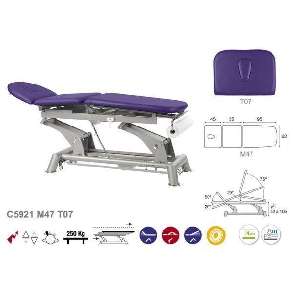 C5921 Ecopostural table de massage électrique en 3 plans