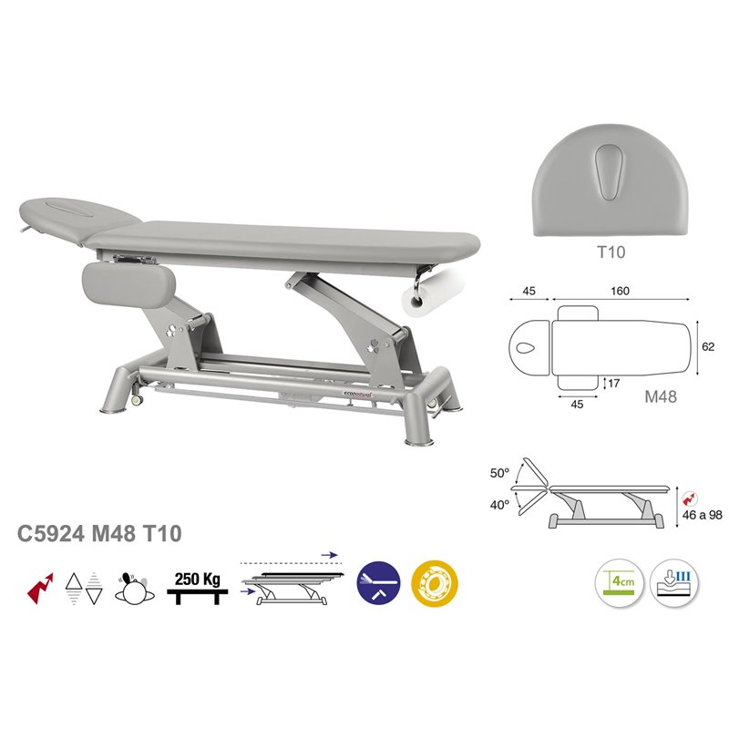 C5924 Ecopostural table de massage électrique en 2 plans