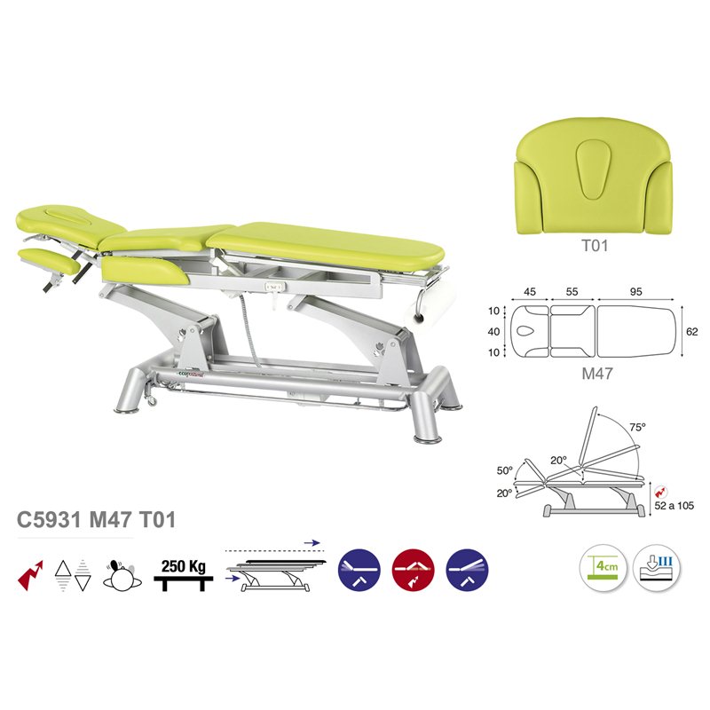 C5931 Ecopostural table de massage électrique en 3 plans