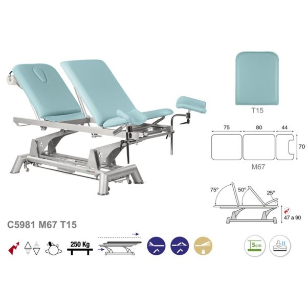 Table de gynécologie en 3 plans Ecopostural C5981