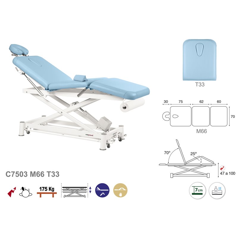 C7503 Ecopostural table de massage électrique en 3 plans