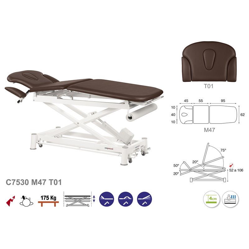 C7530 Ecopostural table de massage électrique en 3 plans