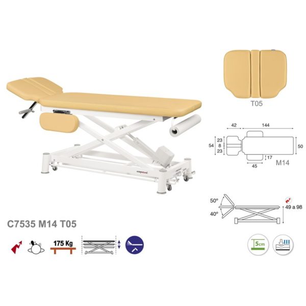 C7535 Ecopostural table de massage électrique en 2 plans