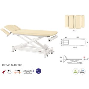 C7543 Ecopostural table de massage électrique en 2 plans