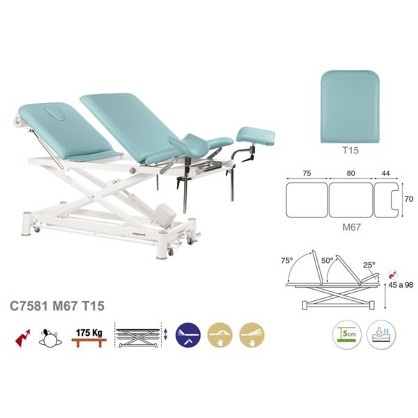 Table de gynécologie en 3 plans Ecopostural C7581