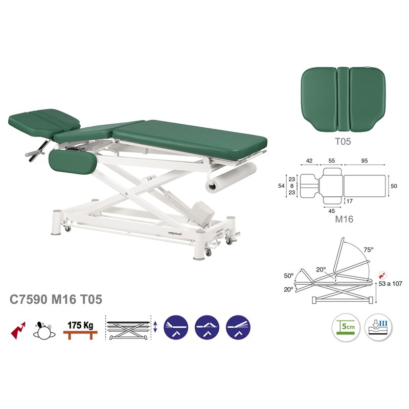 C7590 Ecopostural table de massage électrique en 3 plans