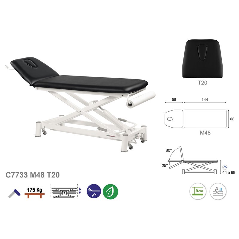 C7733 Divan hydraulique en 2 plans Ecopostural