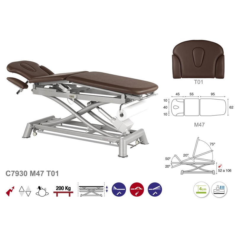 C7930 Ecopostural table de massage électrique en 3 plans