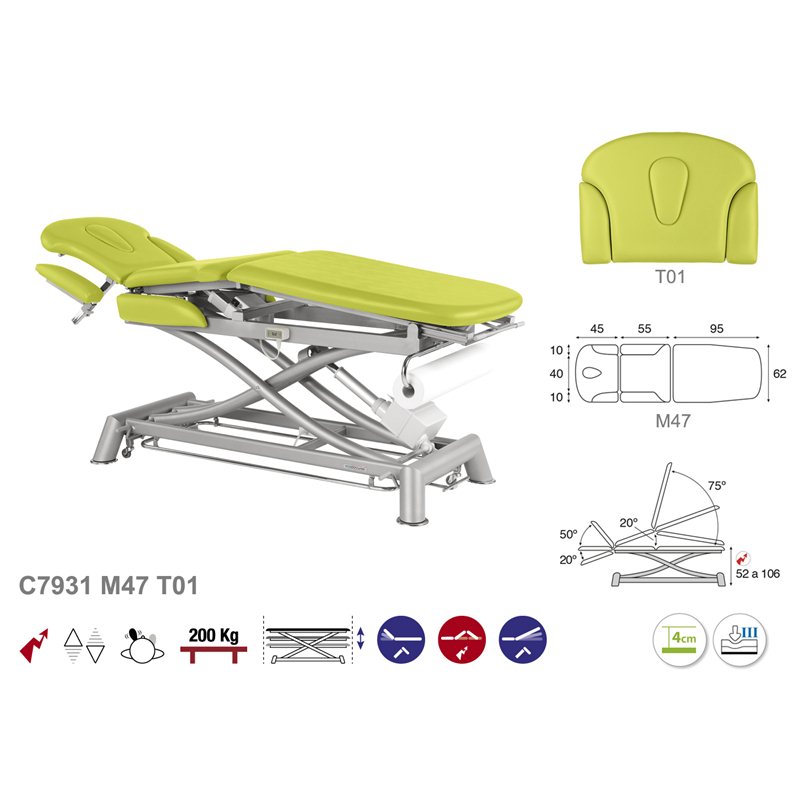 C7931 Ecopostural table de massage électrique en 3 plans