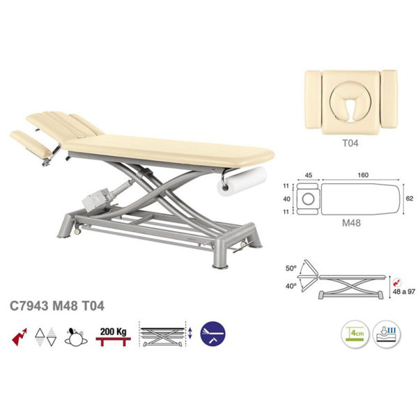 C7943 Ecopostural table de massage électrique en 2 plans