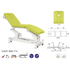 C5557 Table de massage électrique en 3 plans Ecopostural