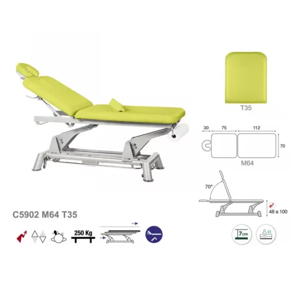 C5902 Table de massage électrique en 2 plans Ecopostural
