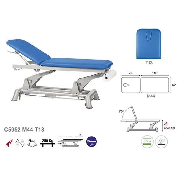 C5952 Table de massage électrique en 2 plans Ecopostural