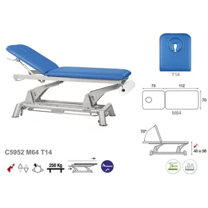 C5952 Table de massage électrique en 2 plans Ecopostural