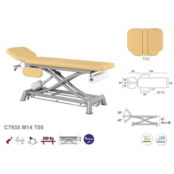 C7935 Table de massage électrique en 2 plans Ecopostural