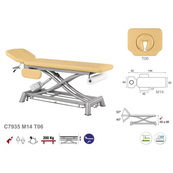 C7935 Table de massage électrique en 2 plans Ecopostural