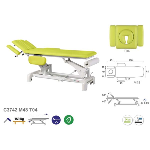 C3742 Ecopostural table de massage hydraulique en 2 plans